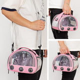 Maxbell Hamster Carrier Bag Squirrel Large Transparent Window Guinea Pig Carrier Bag S Pink