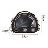 Maxbell Hamster Carrier Bag Squirrel Large Transparent Window Guinea Pig Carrier Bag L Black