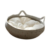 Maxbell Rope Woven Cat Bed Basket Grinding Claws Pet Supplies Wear Resistant Pet Bed with cushion