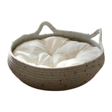 Maxbell Rope Woven Cat Bed Basket Grinding Claws Pet Supplies Wear Resistant Pet Bed with cushion