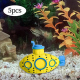 Maxbell 5 Pieces Mini Submarine Fish Tank Ornament Decorative Versatile Children Toy Yellow