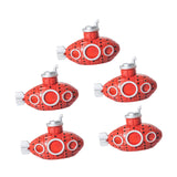 Maxbell 5 Pieces Mini Submarine Fish Tank Ornament Decorative Versatile Children Toy Red