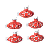 Maxbell 5 Pieces Mini Submarine Fish Tank Ornament Decorative Versatile Children Toy Red