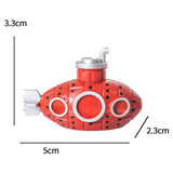 Maxbell 5 Pieces Mini Submarine Fish Tank Ornament Decorative Versatile Children Toy Red