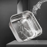 Maxbell Cat Litter Box Stainless Steel Litter Container Bedpan Kitten Litter Pan black