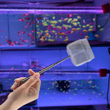 Maxbell Aquarium Fish Net Sludge Food Retractable Strong Telescopic Pond Skimmer Net Square Small