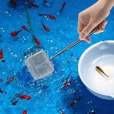 Maxbell Aquarium Fish Net Sludge Food Retractable Strong Telescopic Pond Skimmer Net Square Small