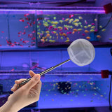 Maxbell Aquarium Fish Net Sludge Food Retractable Strong Telescopic Pond Skimmer Net Circle Small