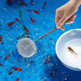 Maxbell Aquarium Fish Net Sludge Food Retractable Strong Telescopic Pond Skimmer Net Circle Small
