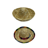 Maxbell Hand Woven Mini Straw Hat Lightweight Cute Dog Hat Breathable Straw Doll Hat No Colored Edging