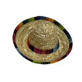 Maxbell Hand Woven Mini Straw Hat Lightweight Cute Dog Hat Breathable Straw Doll Hat Colored Edging