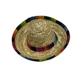 Maxbell Hand Woven Mini Straw Hat Lightweight Cute Dog Hat Breathable Straw Doll Hat Colored Edging