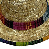 Maxbell Hand Woven Mini Straw Hat Lightweight Cute Dog Hat Breathable Straw Doll Hat Colored Edging