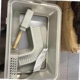 Maxbell Open Litter Box with Litter Kitten Toilet Kitty Litter Pan Extra Large