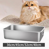 Maxbell Open Top Pet Litter Box Pet Supplies for Indoor Cats with Handles Cat Toilet 36x27x10cm