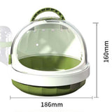 Maxbell Hamster Carry Case Cage Convenient Large for Hedgehog Vacation Small Animals green