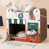 Maxbell Cat Cardboard House Portable Pet Supplies Cat Scratching Board Grinding Claw