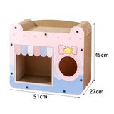 Maxbell Cat Scratcher House Corrugated Scratcher Box for Small Medium Cat Scratching
