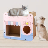 Maxbell Cat Scratcher House Corrugated Scratcher Box for Small Medium Cat Scratching