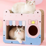 Maxbell Cat Scratcher House Corrugated Scratcher Box for Small Medium Cat Scratching
