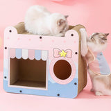 Maxbell Cat Scratcher House Corrugated Scratcher Box for Small Medium Cat Scratching