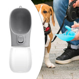 Maxbell Dog Water Bottle 350ml Dog and Cat Water Dispenser for Puppy Rabbits Camping grey