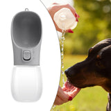 Maxbell Dog Water Bottle 350ml Dog and Cat Water Dispenser for Puppy Rabbits Camping grey