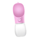 Maxbell Dog Water Bottle 350ml Dog and Cat Water Dispenser for Puppy Rabbits Camping pink