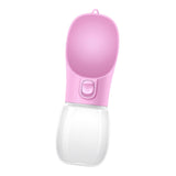 Maxbell Dog Water Bottle 350ml Dog and Cat Water Dispenser for Puppy Rabbits Camping pink