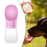 Maxbell Dog Water Bottle 350ml Dog and Cat Water Dispenser for Puppy Rabbits Camping pink
