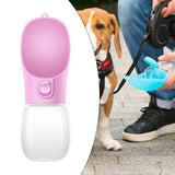 Maxbell Dog Water Bottle 350ml Dog and Cat Water Dispenser for Puppy Rabbits Camping pink