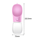 Maxbell Dog Water Bottle 350ml Dog and Cat Water Dispenser for Puppy Rabbits Camping pink