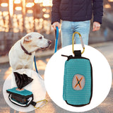 Maxbell Dog Poop Bag Holder Waste Bag Carrier Zippered Pouch for Travel Walking Lake Blue