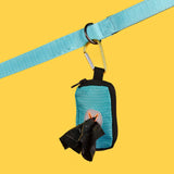 Maxbell Dog Poop Bag Holder Waste Bag Carrier Zippered Pouch for Travel Walking Lake Blue