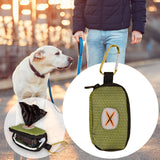 Maxbell Dog Poop Bag Holder Waste Bag Carrier Zippered Pouch for Travel Walking green