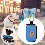 Maxbell Dog Poop Bag Holder Waste Bag Carrier Zippered Pouch for Travel Walking Peacock Blue