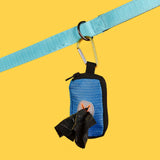 Maxbell Dog Poop Bag Holder Waste Bag Carrier Zippered Pouch for Travel Walking Peacock Blue