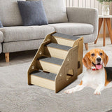 Maxbell Wooden Dog Stairs Small Dogs Pets Cat Stairs for Bed for Couches Sofa Window 4 steps