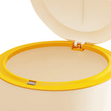 Maxbell Hooded Cat Litter Trash Bin with Garbage Bags Compact for Small Animals Cats Beige Yellow