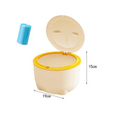 Maxbell Hooded Cat Litter Trash Bin with Garbage Bags Compact for Small Animals Cats Beige Yellow