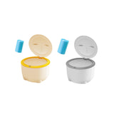 Maxbell Hooded Cat Litter Trash Bin with Garbage Bags Compact for Small Animals Cats Beige Yellow
