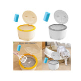 Maxbell Hooded Cat Litter Trash Bin with Garbage Bags Compact for Small Animals Cats Beige Yellow