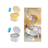 Maxbell Hooded Cat Litter Trash Bin with Garbage Bags Compact for Small Animals Cats Beige Yellow