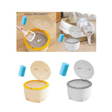 Maxbell Hooded Cat Litter Trash Bin with Garbage Bags Compact for Small Animals Cats Beige Yellow
