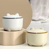 Maxbell Hooded Cat Litter Trash Bin with Garbage Bags Compact for Small Animals Cats Beige Yellow