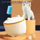 Maxbell Hooded Cat Litter Trash Bin with Garbage Bags Compact for Small Animals Cats Beige Yellow