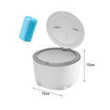 Maxbell Hooded Cat Litter Trash Bin with Garbage Bags Compact for Small Animals Cats White
