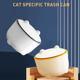 Maxbell Hooded Cat Litter Trash Bin with Garbage Bags Compact for Small Animals Cats White