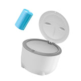 Maxbell Hooded Cat Litter Trash Bin with Garbage Bags Compact for Small Animals Cats White