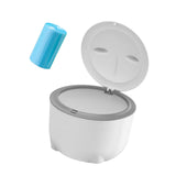 Maxbell Hooded Cat Litter Trash Bin with Garbage Bags Compact for Small Animals Cats White